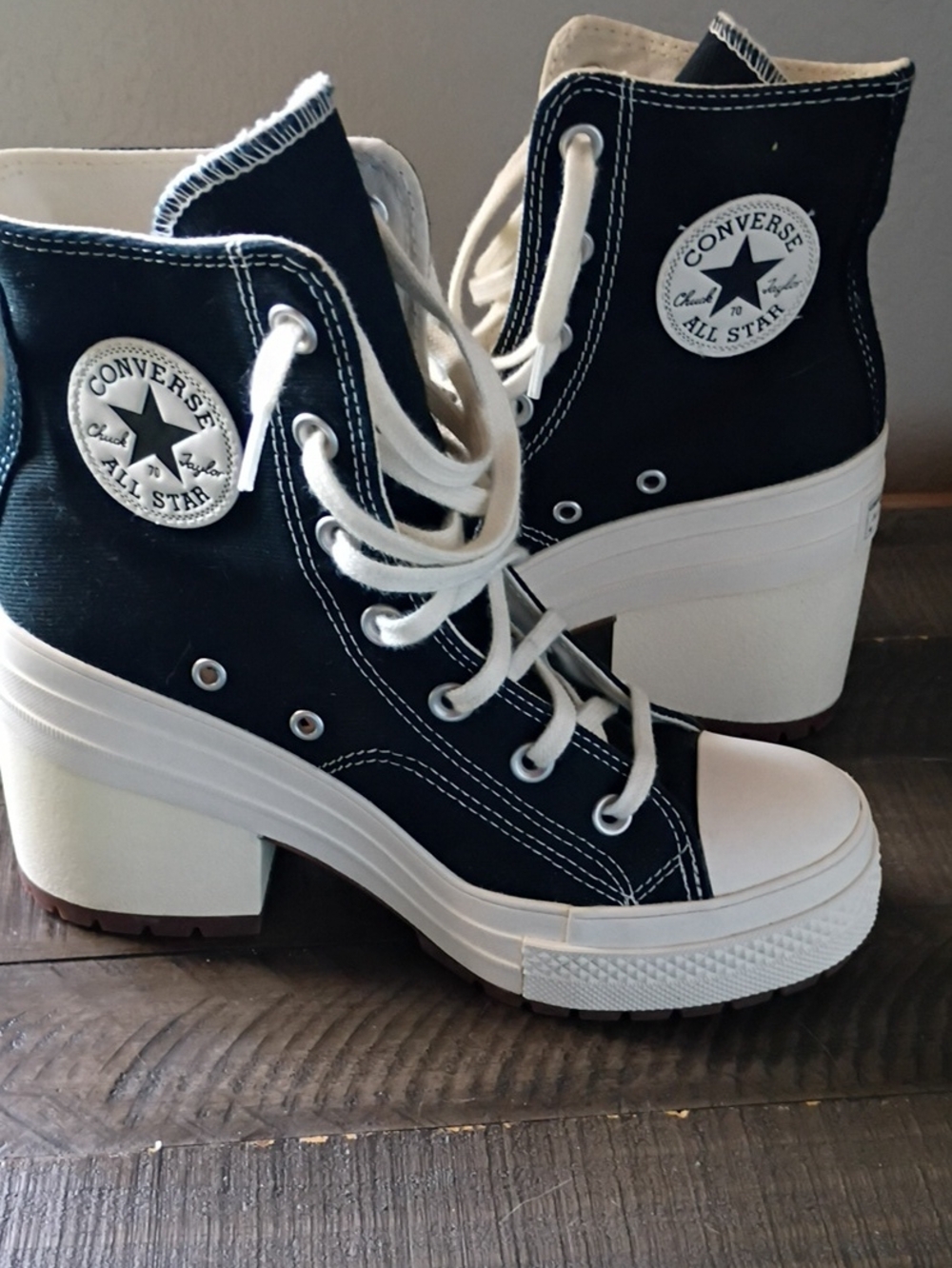 Converse Chuck 70 Black & White Platform Chuck Taylor High-Top Heels Size 7